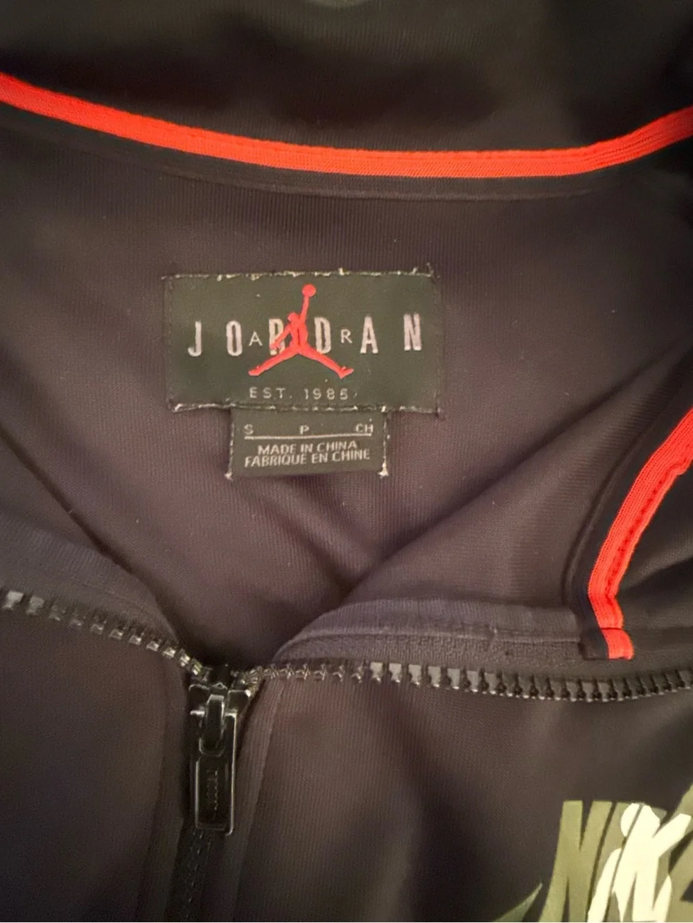 Jordan Black Track Jacket with Olive Logo